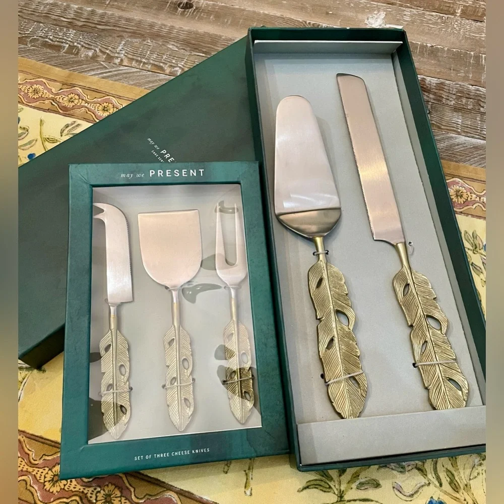 Anthropologie Isabella Cheese Knife Set NIB